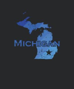 Michigan State Outline Map Usa
