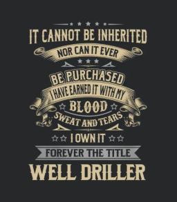 Well Driller Forever Job Title